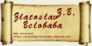 Zlatoslav Belobaba vizit kartica